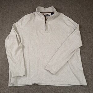 Men's‎ Chaps 1/4 Zip Long Sleeve Pullover Sweater Gray Size 2XL Mock Neck